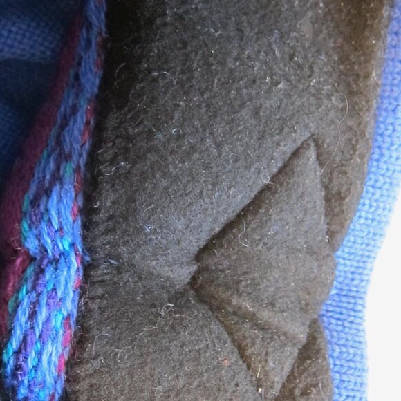 VINTAGE BANFF SUNSHINE VILLAGE BLUE WOOL FAIR ISLE TOQUE SKI BEANIE TASSEL - Picture 6 of 8